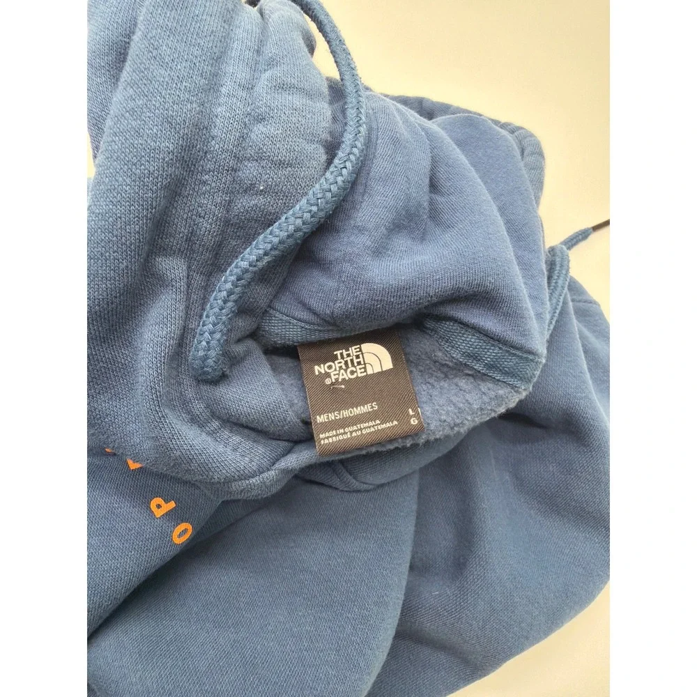 The North Face Mens Blue Never Stop Exploring Graphic Pullover Hoodie Large